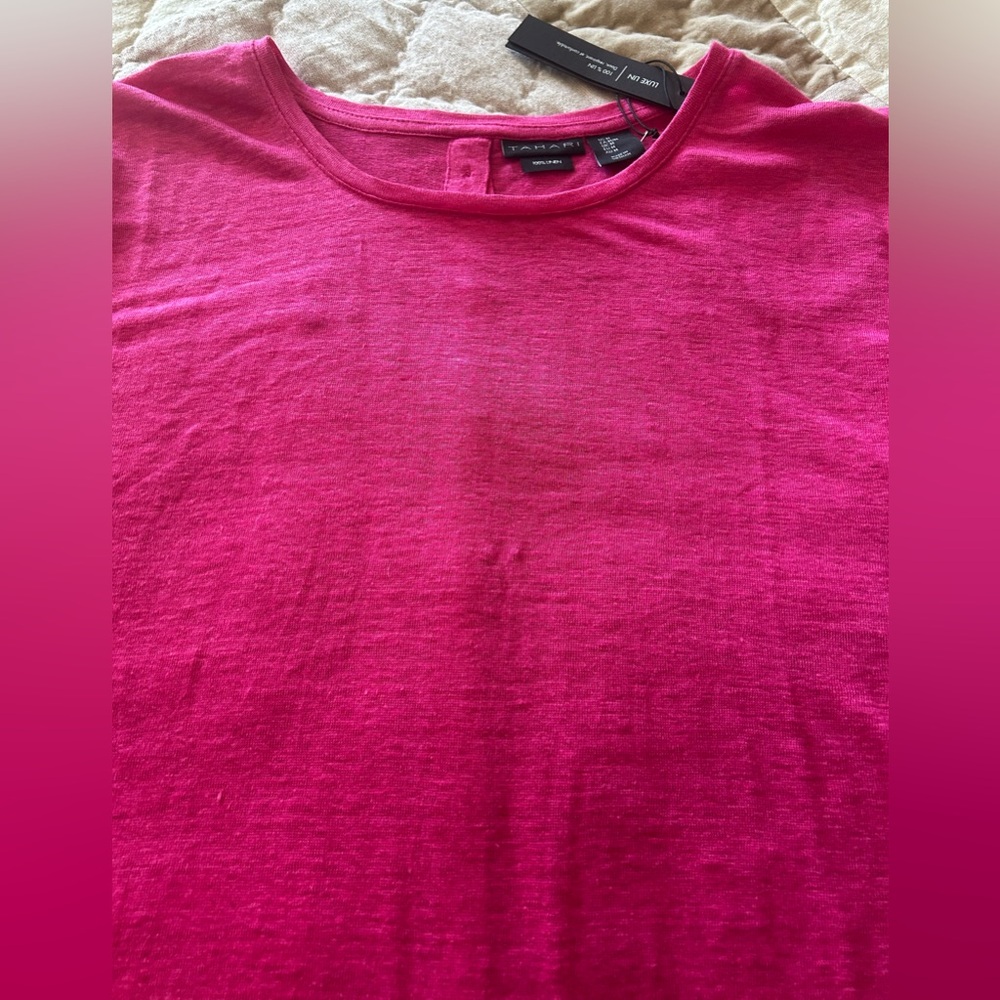 TAHARI 100% Linen Top